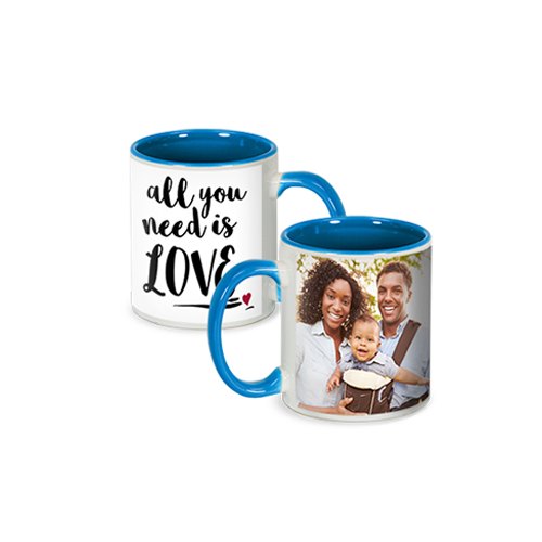  Ceramic Mug Blue Inner & Handle Mug