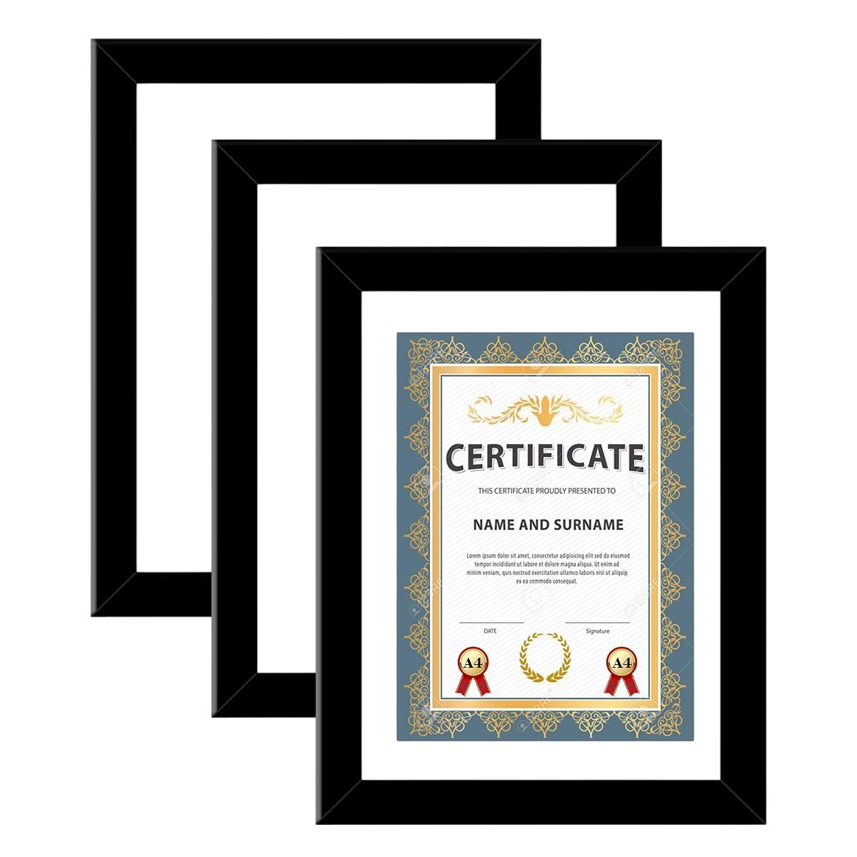 A4 Certificate Frame – Black Border