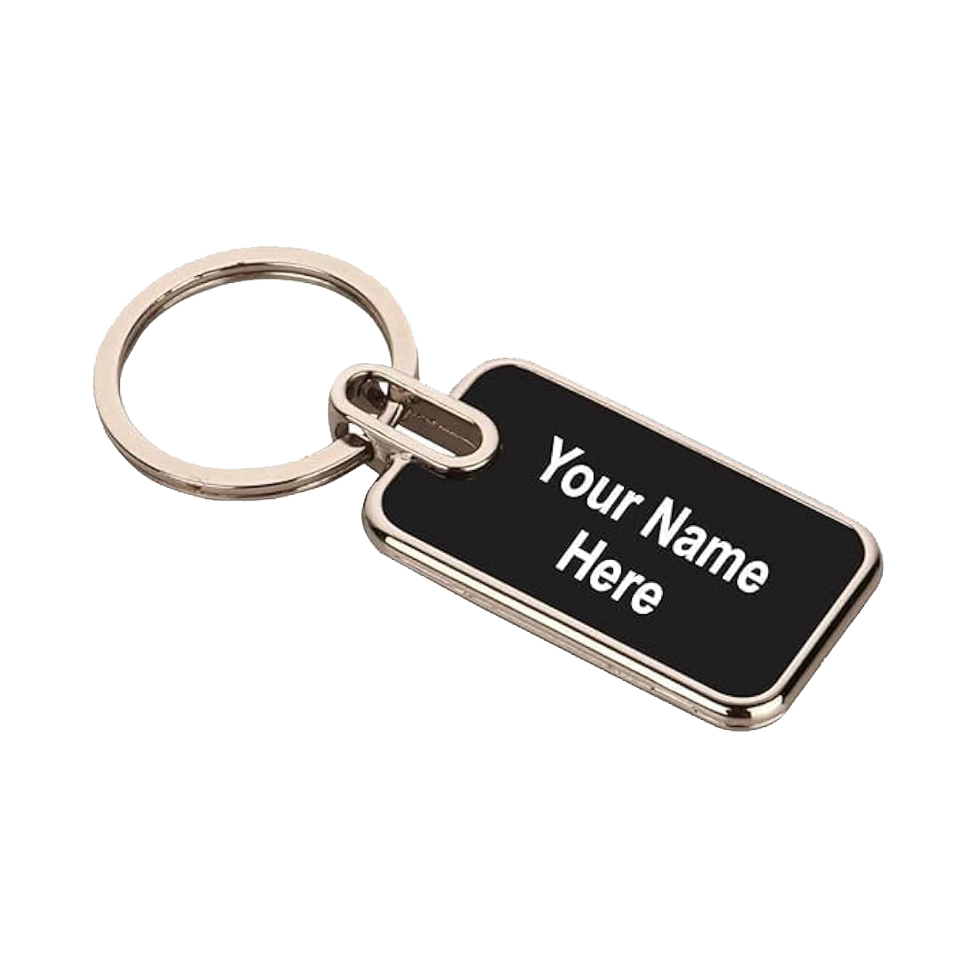 Personalized Metal Keychain – Black Plate
